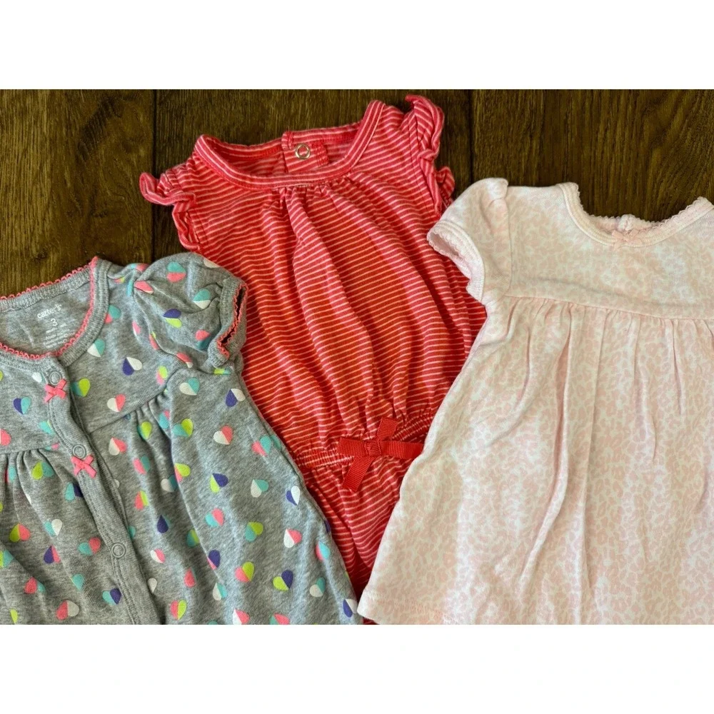 Carters Baby Girl 3 Months Outfits Summer Clothes‎ Rompers Dress Lot Bundle Red
